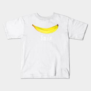 Smile - banana in watercolors - black Kids T-Shirt